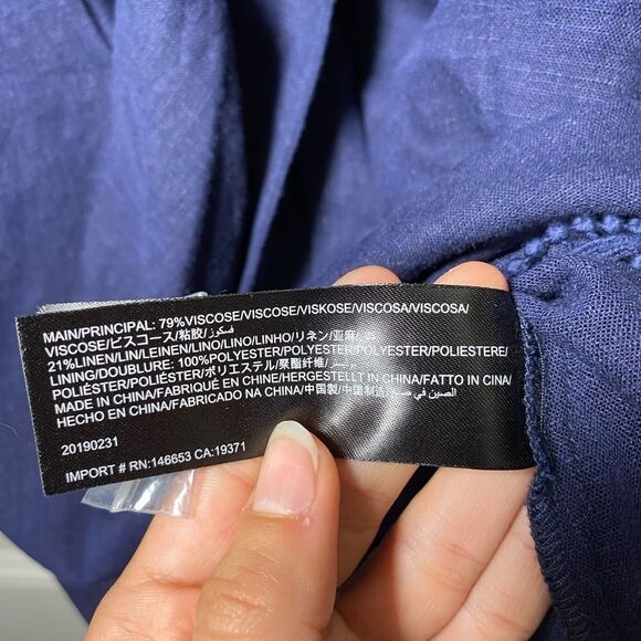 Finders Keepers | Limoncello Tie-Front Flared Sleeve Playsuit Romper Navy Sz 6 - Picture 12 of 13